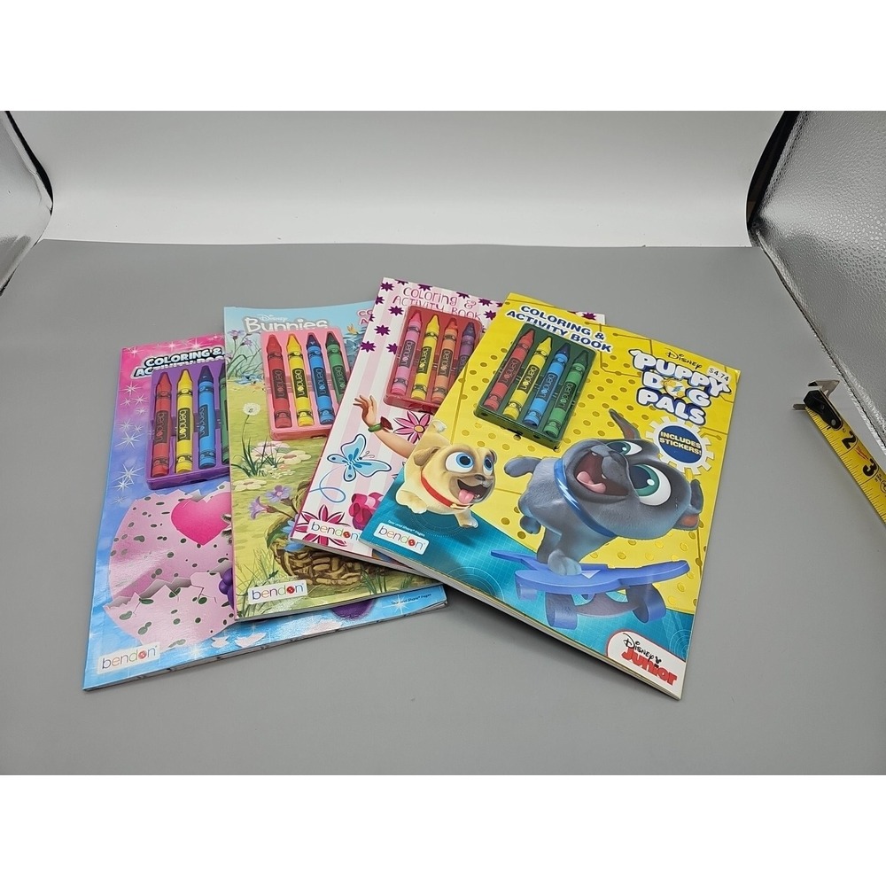 Lot Of 4 Disney Puppy Dog Pals - Coloring & Activity Book with Includes Stickers